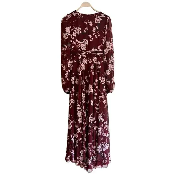 Leena for Mac Duggal Floral Chiffon Red Gown From Rent The Runway Size: XS 0 - Picture 5 of 13